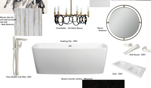 Modern bathroom design inspired by Margaret Lipsey's art. | Decorating Diva Magazine